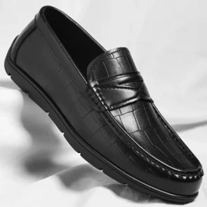 Men's leather shoes, casual and fashionable British style, one step on lazy loafers - Image 2