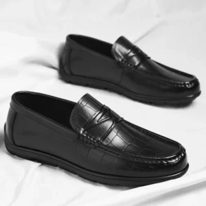 Men's leather shoes, casual and fashionable British style, one step on lazy loafers - Image 3