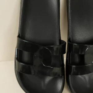 Women's summer fashion cross-strap slip-on slippers, waterproof, non-slip, comfortable flat-soled home slippers. - Image 2