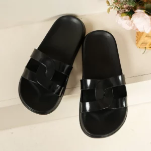 Women's summer fashion cross-strap slip-on slippers, waterproof, non-slip, comfortable flat-soled home slippers. - Image 4