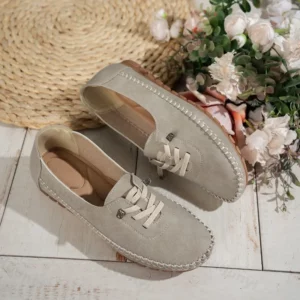 Women's Loafers Fashion Lace Up Comfortable Round Toe Soft Sole Flats Daily Walking Lightweight Versatile Slip on Casual Shoes - Image 3
