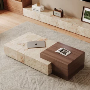 Elegant Retro Coffee Tables Trendy Aesthetic Wabi Sabi Unique Coffee Tables With Drawers Design Mesa Centro Furniture For Home - Image 1