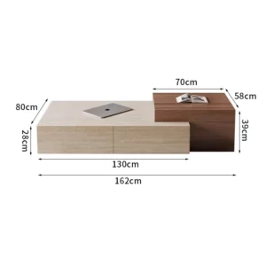 Elegant Retro Coffee Tables Trendy Aesthetic Wabi Sabi Unique Coffee Tables With Drawers Design Mesa Centro Furniture For Home - Image 2