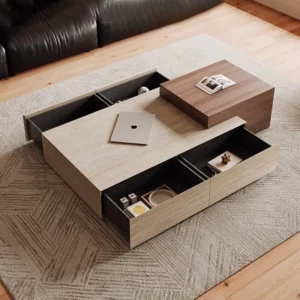 Elegant Retro Coffee Tables Trendy Aesthetic Wabi Sabi Unique Coffee Tables With Drawers Design Mesa Centro Furniture For Home - Image 5