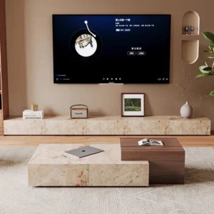 Elegant Retro Coffee Tables Trendy Aesthetic Wabi Sabi Unique Coffee Tables With Drawers Design Mesa Centro Furniture For Home - Image 6