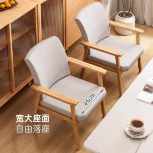 Living Room Furniture Solid Wood Dining Chair Household Learn with Armrests Backrest Chair Office Soft Seats Coffee Chair - Image 3