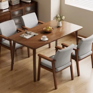 Living Room Furniture Solid Wood Dining Chair Household Learn with Armrests Backrest Chair Office Soft Seats Coffee Chair - Image 6