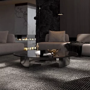 Center Service Coffee Table Writing Glass Transparent Round Fashion Chinese Style Side Table Interior Kaffee Tische Home Decor - Image 2