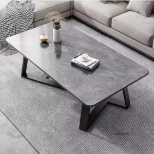 Simple Modern Coffee Table Living Room Home Office Sofa Side Tables Luxury Small Apartment Rock Slab Pattern Coffee Table - Image 4