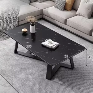 Simple Modern Coffee Table Living Room Home Office Sofa Side Tables Luxury Small Apartment Rock Slab Pattern Coffee Table - Image 5
