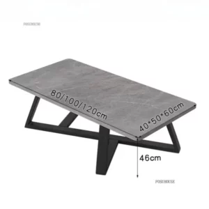 Simple Modern Coffee Table Living Room Home Office Sofa Side Tables Luxury Small Apartment Rock Slab Pattern Coffee Table - Image 6