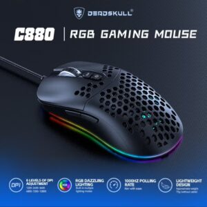 DEADSKULL 4-in-1 Gaming Combo Wired Keyboard, Mouse, Headphone & Mouse Pad PC Gaming Kit 4 Bundle Set - C880 - Image 2