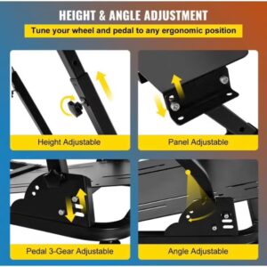 DEADSKULL Adjustable Racing Steering Wheel Stand Compatible with All Steering Wheels & Pedals on The Market - Image 4