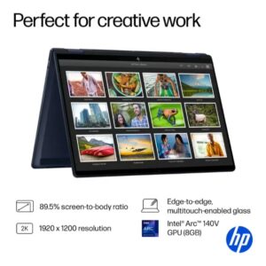 HP (Upgraded Version) OmniBook X Flip 2-in-1 Copilot+ PC Laptop With 14-Inch 2K Touch-Screen Display, Intel Core Ultra 7 Processor/16GB RAM/1TBSSD/Intel Arc Graphics/Windows 11 Home Atmospheric Blue Atmospheric Blue English Atmospheric Blue - Image 3