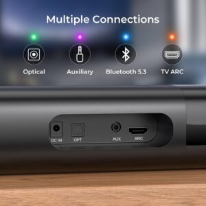 Sound Bar for Smart TV, Soundbar with Bluetooth/ARC/Opt/AUX Connect, Auto Volume Boost, 3 Equalizer Modes, 2 in 1 Detachable Soundbar for TV/PC/Gaming/Projectors - Image 5