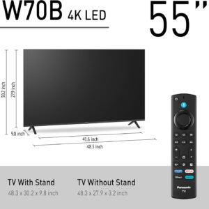 Panasonic W70 Series (2025 Model) 55" LED 4K Ultra HD Smart Fire TV, Press & Ask Alexa, Apple AirPlay, HDR10+, HDMI 2.1, and Bluetooth Support - 55W70BP - Image 7
