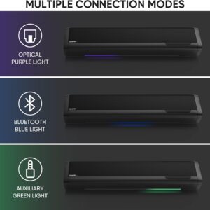 Saiyin Sound Bars for TV with Subwoofer, 2.1 Deep Bass Small Soundbar Monitor Speaker Home Theater Surround System PC Gaming Bluetooth/AUX/Optical Connection, Wall Mountable 17-inch - Image 4