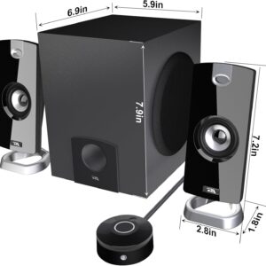 Cyber Acoustics CA-3090 2.1 Speaker System with Subwoofer with 18W of Power – Easy Setup and Convenient Controls, Great for Music, Movies, and Gaming - Image 2