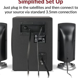 Cyber Acoustics CA-3090 2.1 Speaker System with Subwoofer with 18W of Power – Easy Setup and Convenient Controls, Great for Music, Movies, and Gaming - Image 6