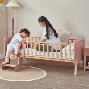 High Quality Modern Factory Natural Solid Wood Beside Bed Convertible Small Wooden Durable Kids Toddler Bed Frame - Image 2
