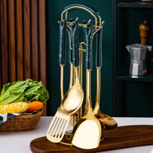 7pcs stainless steel spatula soup spoon kitchenware set cooking spatula kitchen supplies ceramic handle Nordic kitchen tools - Image 6