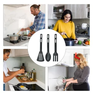 Kitchen Cookware Utensils Set 3Pcs/set Cutlery Spoons Nylon Kit Comfortable Handle Cookware Accessories For Camping Hiking - Image 5