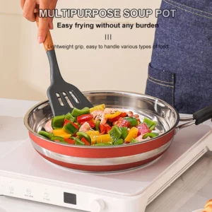 12-Piece Nonstick Cookware Set Premium Thickened Stainless Steel Pots and Pans with Glass Lids Kitchenware for Home Cooking - Image 3