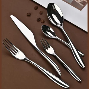 5Pcs 304 stainless steel flatware knife fork cutlery set restaurant kitchen Home commercial high-end dinnerware cutlery - Image 5