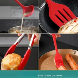 10 PCS Silicone Cookware Set Kitchen Cooking Tools Baking Tools Tableware Silicone Shovel Spoon Scraper Kitchen Accessories - Image 2