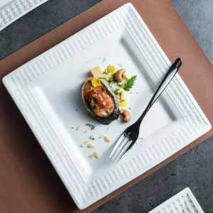 White Minimalist Ceramic Square Plate Commercial Restaurant Western Food Plate Steak Plates High-end Tableware Breakfast Plates - Image 4