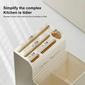 Kitchen Countertop Cutlery Holder Kitchen Utensil Organizer Rack Knife Holder Fork Spoon Chopsticks Tube With Drain - Image 3