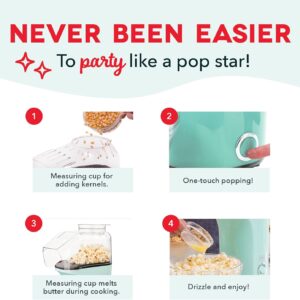 DASH Fresh Pop Popcorn Maker - Oil-Free, Air Popcorn Popper - With Measuring Cup & Recipe Guide - Perfect for Movie Nights - 16 Cups, Aqua - Image 6