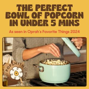 Popsmith Popcorn Popper in Mint - 6 Quart Stovetop Popcorn Machine - Stainless Steel Popcorn Maker Compatible with All Stovetops - Image 9