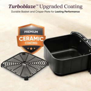 Cosori 9-in-1 TurboBlaze Air Fryer 6 Qt, Premium Ceramic Coating, 90°–450°F, Precise Heating for Even Results, Air Fry, Roast, Bake, Broil, Dry, Frozen, Proof, Reheat, Keep Warm, 120V, Dark Gray - Image 7