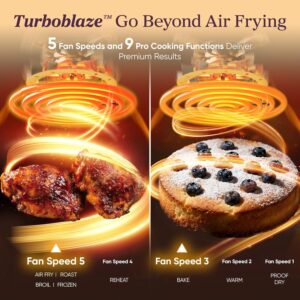 Cosori 9-in-1 TurboBlaze Air Fryer 6 Qt, Premium Ceramic Coating, 90°–450°F, Precise Heating for Even Results, Air Fry, Roast, Bake, Broil, Dry, Frozen, Proof, Reheat, Keep Warm, 120V, Dark Gray - Image 9
