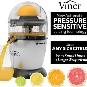 Vinci Hands Free Electric Citrus Juicer, 1-Button Juicer Machine, Orange Lime Grapefruit Lemon Squeezer, Easy to Clean Orange Juicer Squeezer, Black/Stainless Steel - Image 8