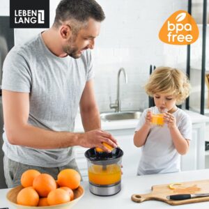 LEBENLANG Orange Juicer Electric - 2 cones & BPA-free I High juice yield & Large Volume I 24oz Lemon Juicer Squeezer I Electric Citrus Juicer Orange Juice Press Juicers Exprimidor De Naranjas Limones - Image 2