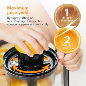 LEBENLANG Orange Juicer Electric - 2 cones & BPA-free I High juice yield & Large Volume I 24oz Lemon Juicer Squeezer I Electric Citrus Juicer Orange Juice Press Juicers Exprimidor De Naranjas Limones - Image 3