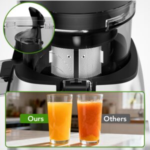 Cold Press Juicer with Stainless Steel Base, 5.4 Inch Wide Feed Chute, Juicer Machines For Whole Fruits & Vegetables, Slow Masticating High Yield Juice Makers - Image 6