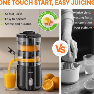 Keerain Electric Orange Juicer, Hand-Free Citrus Juicer Machine with Cleaning Brush, High-Performance Automatic Juice Squeezer for Lemon, Lime, Grapefruit, Pomegranate, Easy to Clean & Use - Image 4