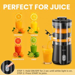 Keerain Electric Orange Juicer, Hand-Free Citrus Juicer Machine with Cleaning Brush, High-Performance Automatic Juice Squeezer for Lemon, Lime, Grapefruit, Pomegranate, Easy to Clean & Use - Image 5