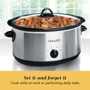 Crock-Pot 7 Quart Oval Manual Slow Cooker, Stainless Steel (SCV700-S-BR), Versatile Cookware for Large Families or Entertaining - Image 3