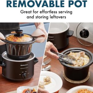 Elite Gourmet MST-250XBX Electric Slow Cooker Ceramic Pot, with Adjustable Temp, Entrees, Sauces, Soups, Roasts, Stews & Dips, Dishwasher Safe (1.5 Quart, Black) - Image 4