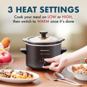 Elite Gourmet MST-250XBX Electric Slow Cooker Ceramic Pot, with Adjustable Temp, Entrees, Sauces, Soups, Roasts, Stews & Dips, Dishwasher Safe (1.5 Quart, Black) - Image 6