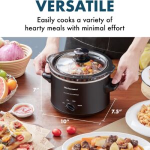Elite Gourmet MST-250XBX Electric Slow Cooker Ceramic Pot, with Adjustable Temp, Entrees, Sauces, Soups, Roasts, Stews & Dips, Dishwasher Safe (1.5 Quart, Black) - Image 7