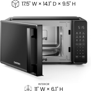 Chefman Countertop Microwave Oven 0.7 Cu. Ft., 700 Watts with 10 Power Levels, 6 Cooking Presets with One-Touch Express Cook, Eco Mode, Child Safety Lock, & Mute Button - Black - Image 3