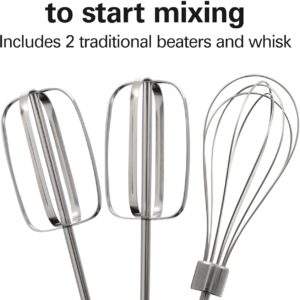 Hamilton Beach 6-Speed Electric Hand Mixer with Whisk, Traditional Beaters, Snap-On Storage Case, 250 Watts, White - Image 4