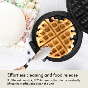 ella Classic Rotating Belgian Waffle Maker with Nonstick Plates, Removable Drip Tray, Adjustable Browning Control and Cool Touch Handles, Black - Image 3