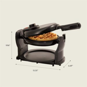 ella Classic Rotating Belgian Waffle Maker with Nonstick Plates, Removable Drip Tray, Adjustable Browning Control and Cool Touch Handles, Black - Image 6