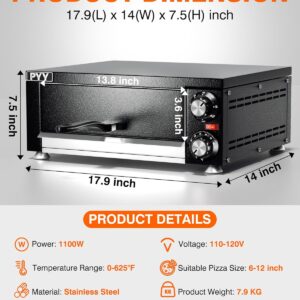 PYY Electric Pizza Oven Indoor Countertop Pizza Oven Commercial Pizza Maker Machine for Home with Timer Stainless Steel Pizza Cooker,Matte Black - Image 6